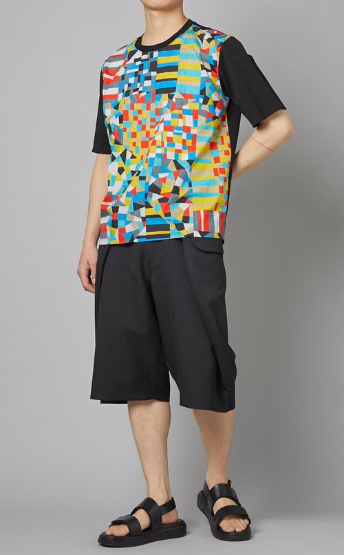 パッチワークプリントブロードTシャツ