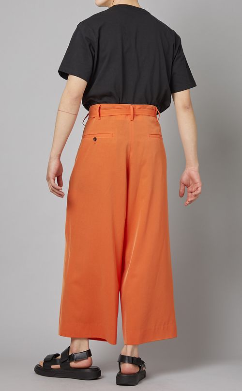 ベルテッドクロップドワイドパンツ