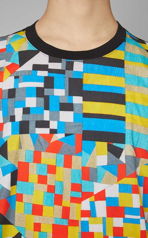 パッチワークプリントブロードTシャツ