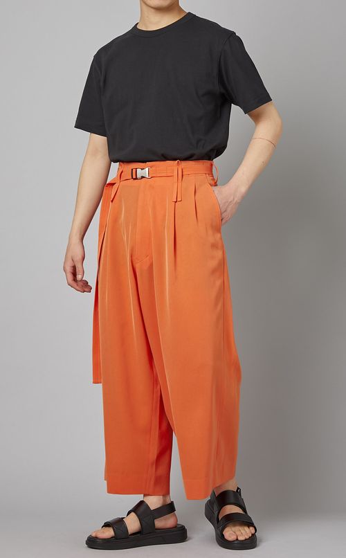 ベルテッドクロップドワイドパンツ