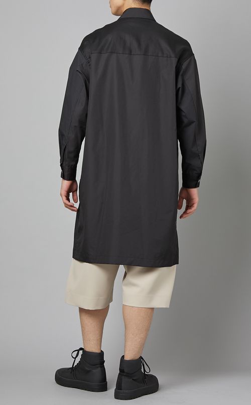 パネルパッチワークロングシャツ