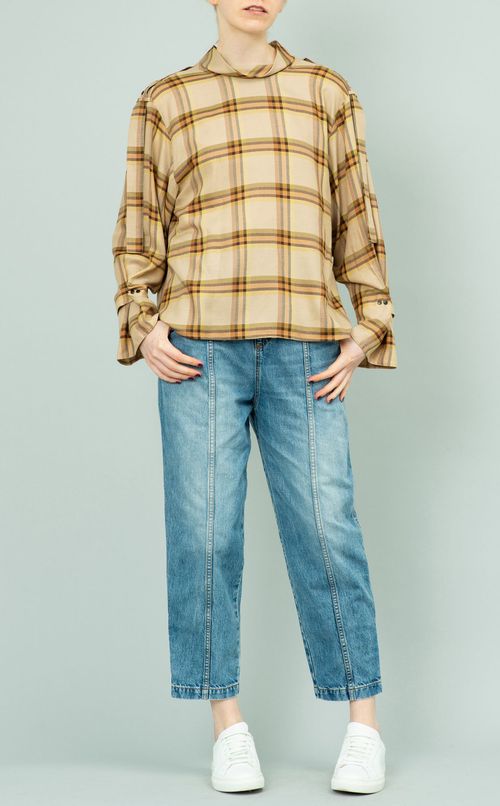 チェック柄Tブラウス