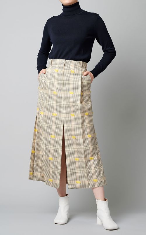 スリットヘムチェックスカート