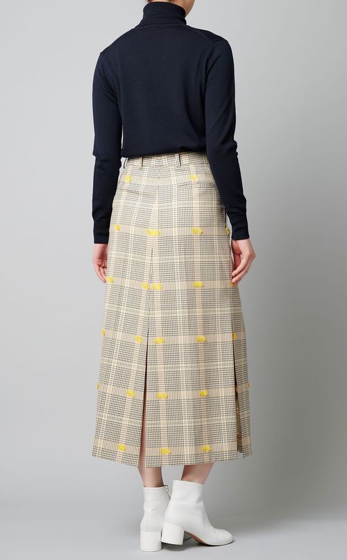 スリットヘムチェックスカート