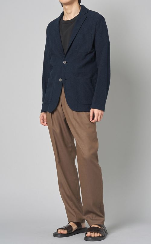 ウールデニムシャンブレーイージーパンツ