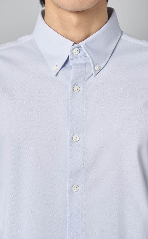 ストラクチャーニットボタンダウンシャツ