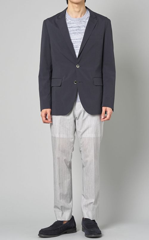 コットンリネンクルーネックニット