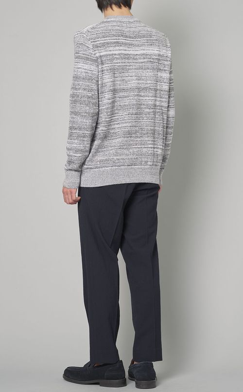 コットンリネンクルーネックニット