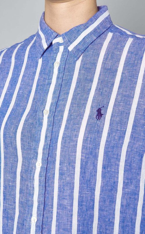 リネンストライプシャツ