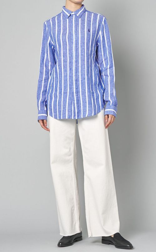 リネンストライプシャツ