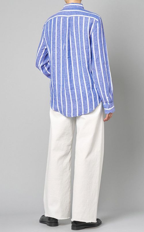 リネンストライプシャツ