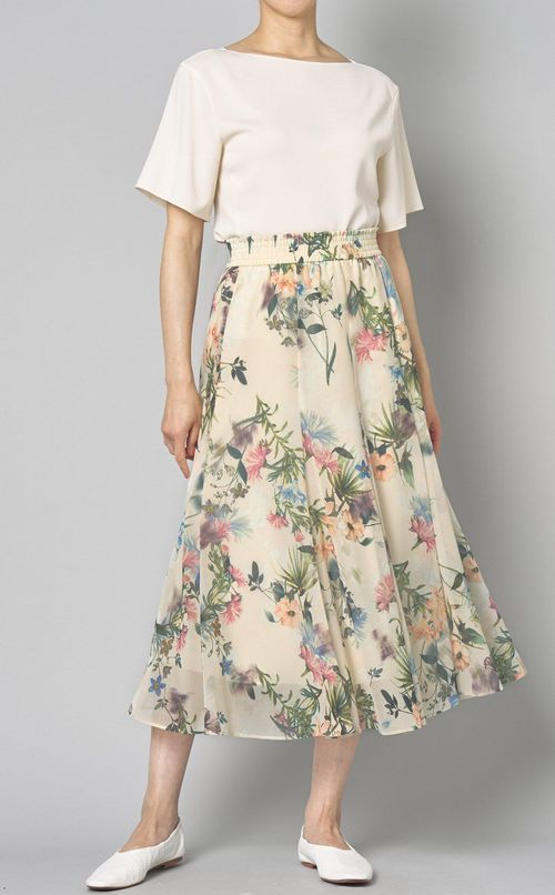 シアーフラワープリントスカート