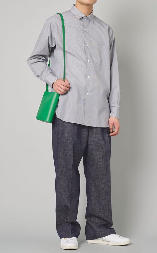 カラミデニムタックパンツ