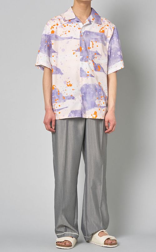 カモフラージュプリントオープンシャツ