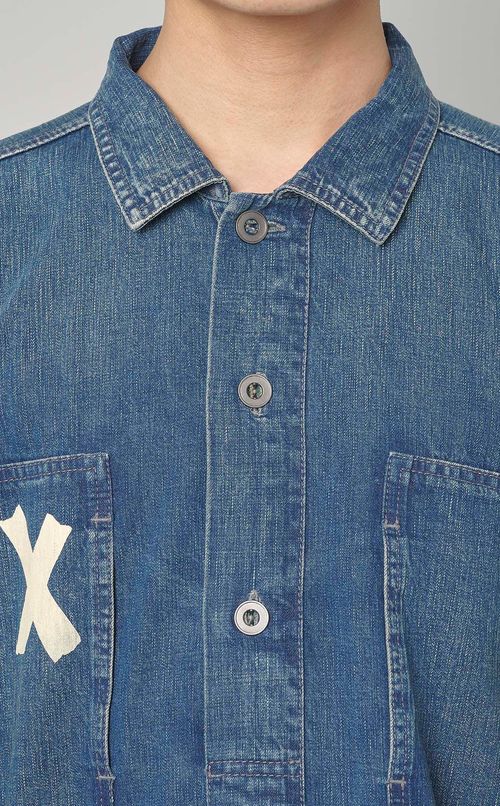 ペイントデニムプルオーバー