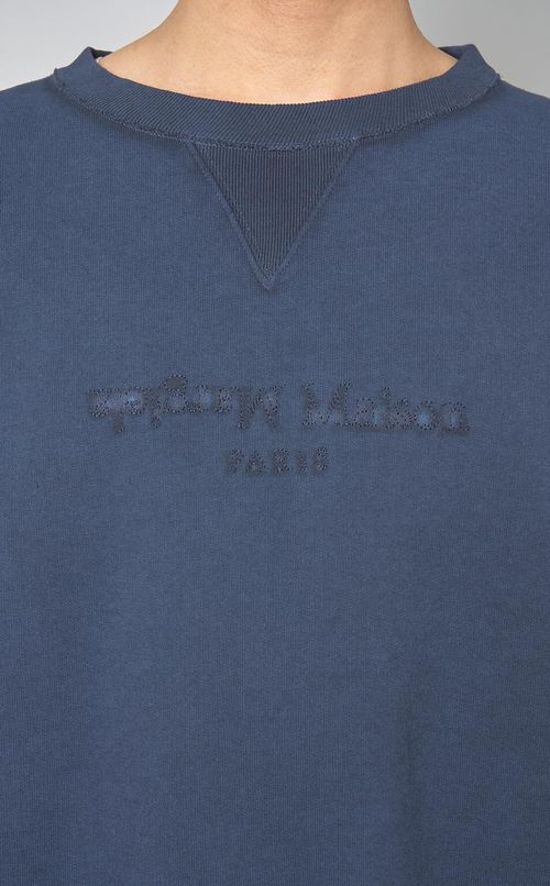 ロゴ刺繍ボートネックスウェット