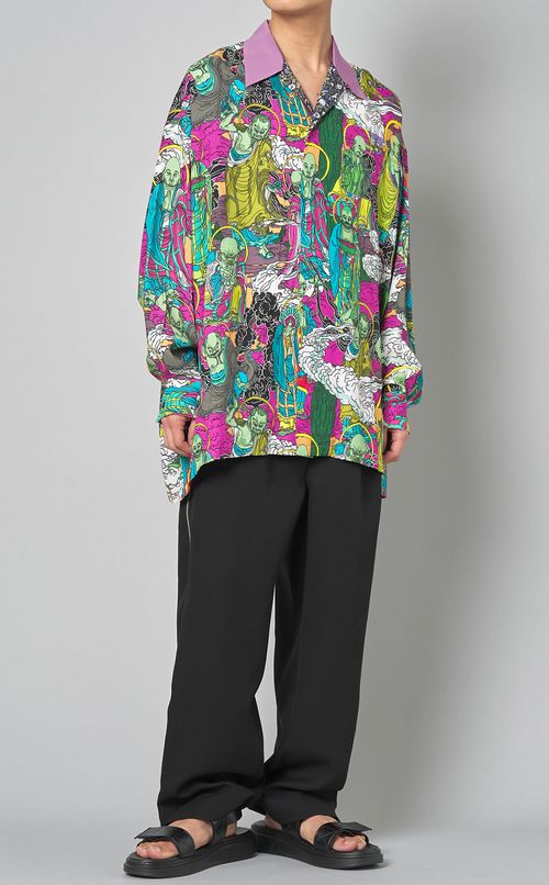 ブッダプリントハワイアンシャツ