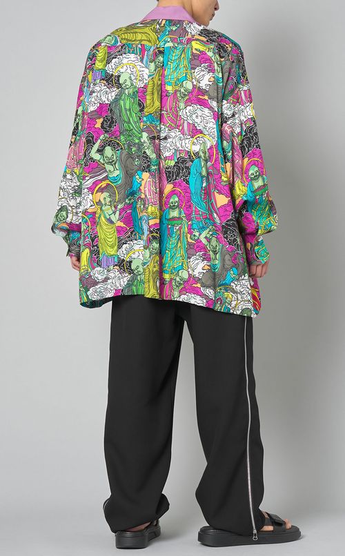 ブッダプリントハワイアンシャツ