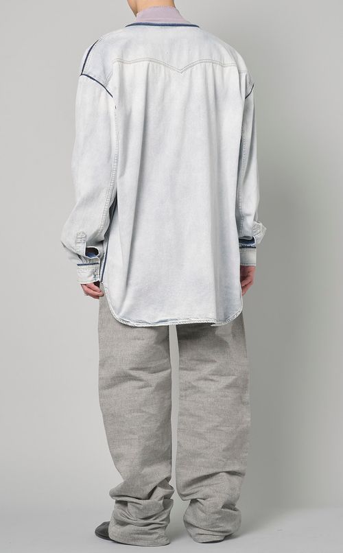 ブリーチデニムビッグシャツ