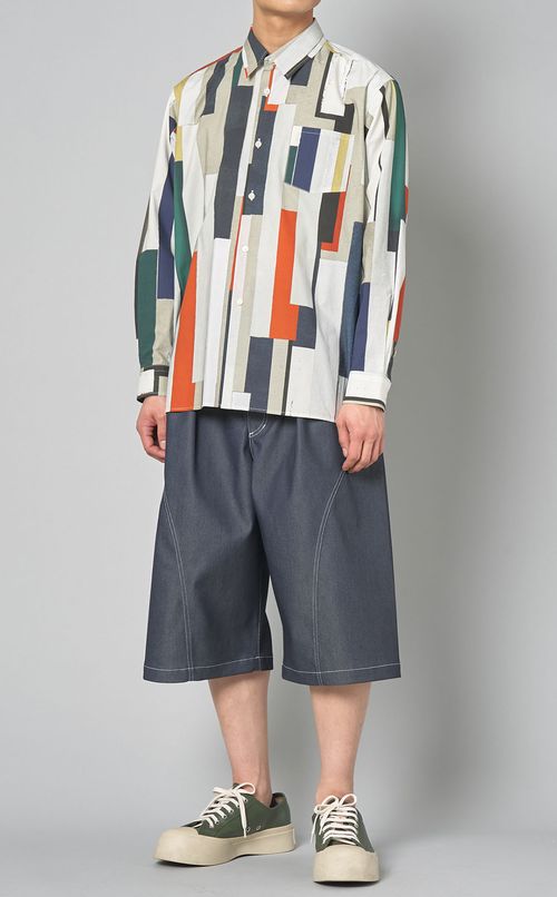 ブロックパターンボックスシャツ