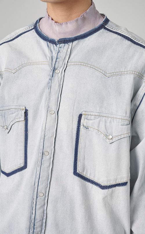 ブリーチデニムビッグシャツ