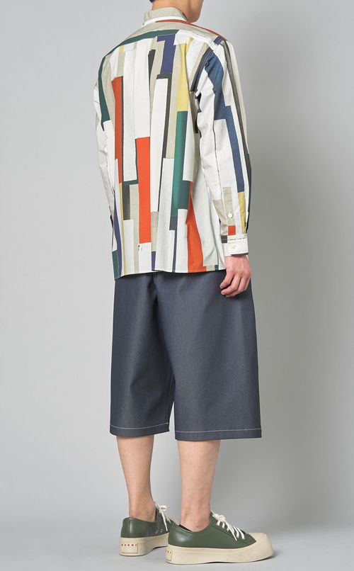 ブロックパターンボックスシャツ