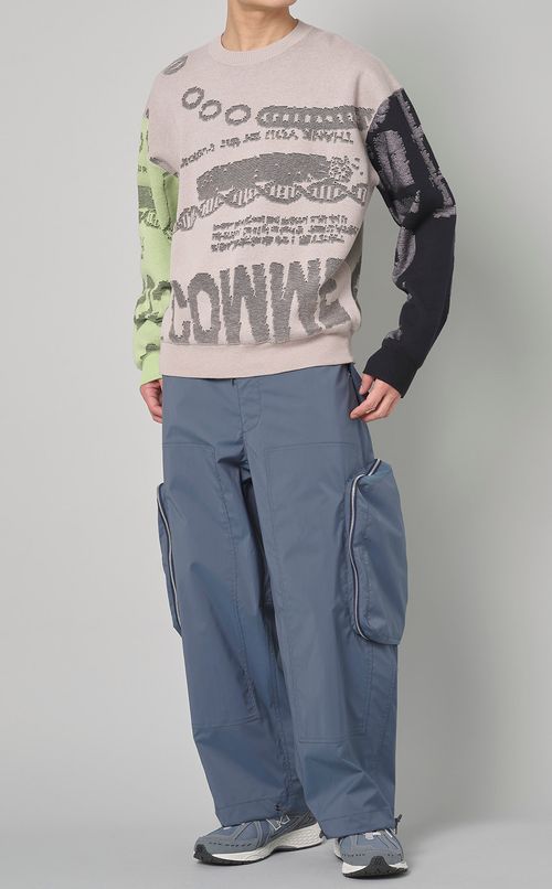 ジャカードクルーネックセーター