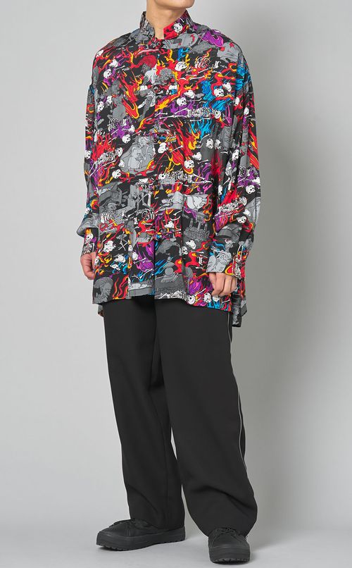 ゴーストプリントカンフーシャツ