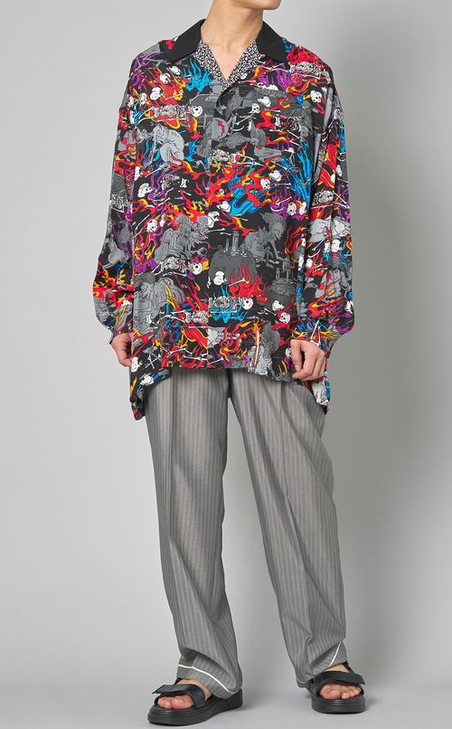 ゴーストプリントハワイアンシャツ
