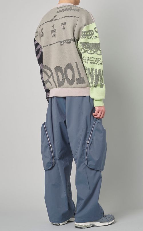 ジャカードクルーネックセーター