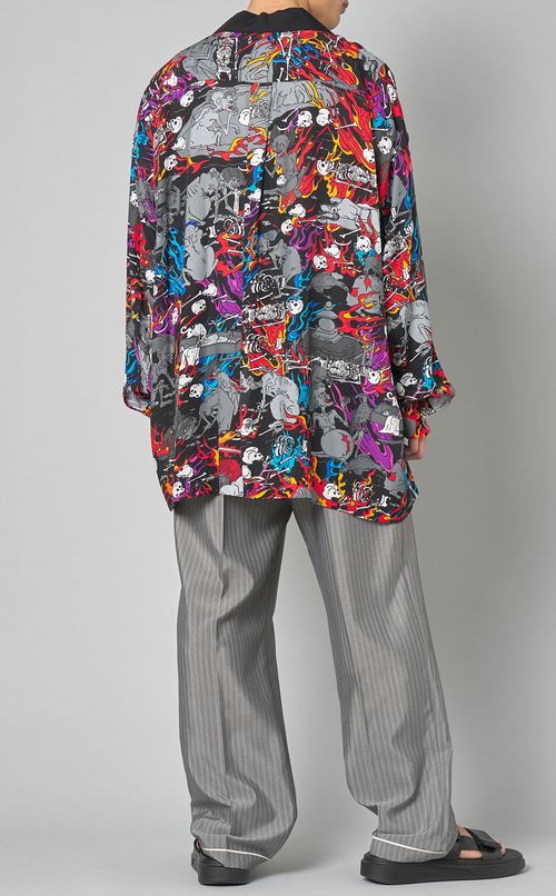 ゴーストプリントハワイアンシャツ