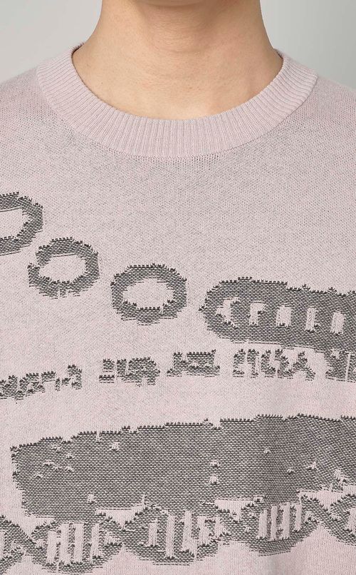 ジャカードクルーネックセーター