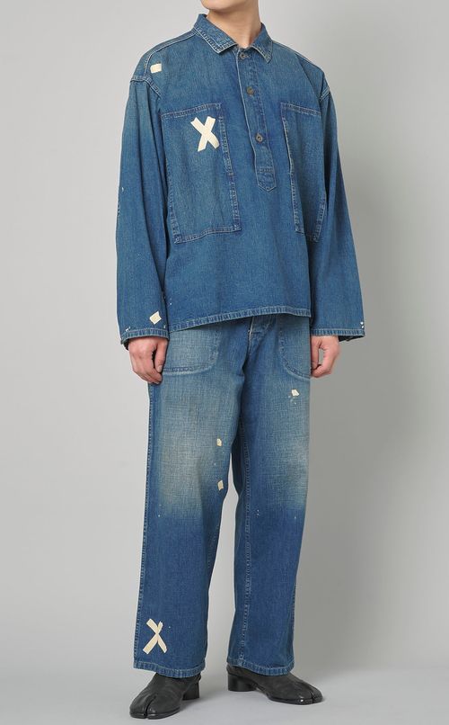 ペイントデニムプルオーバー