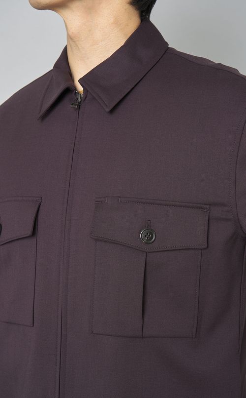 ギャバジンジップシャツブルゾン