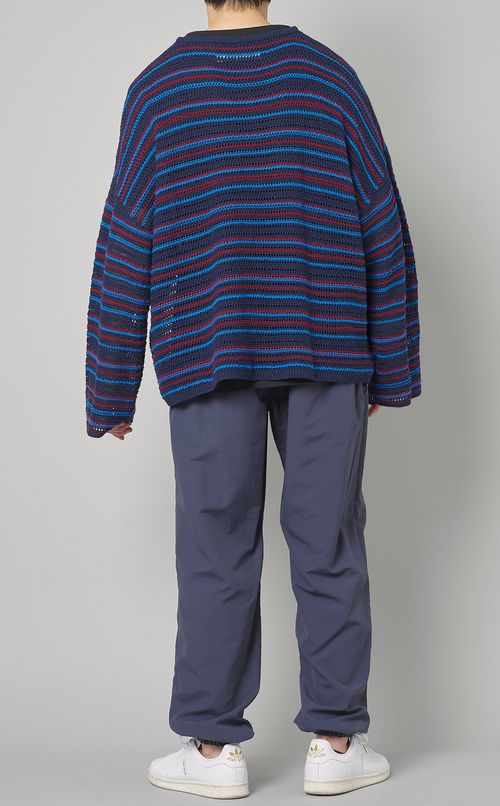 ミックスヤーンボートネックニット