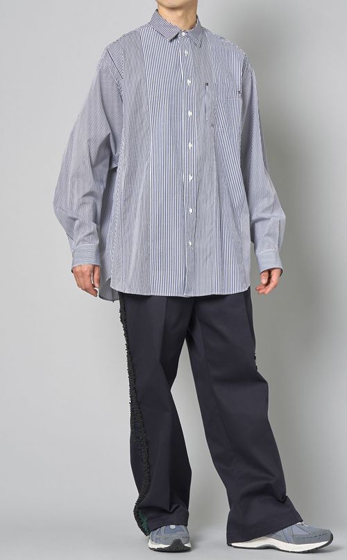 ストライプリンクルビッグシャツ