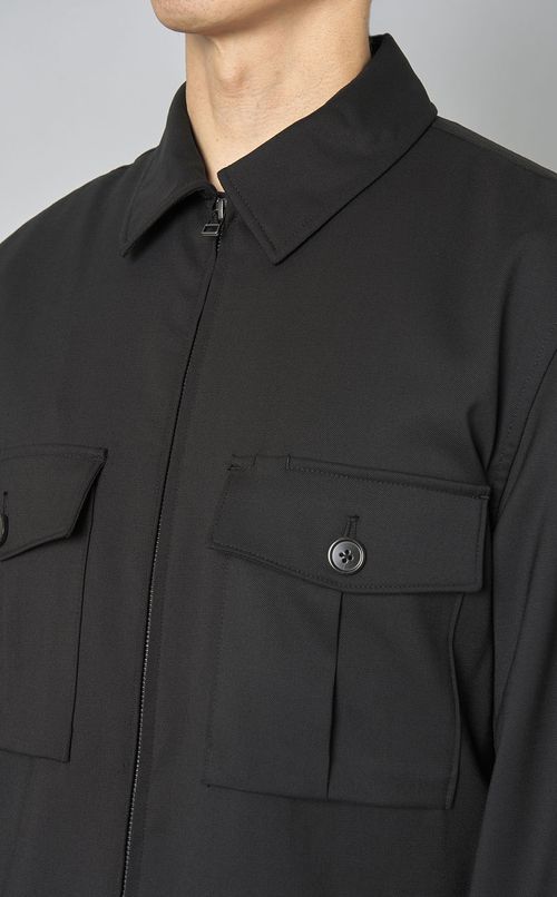 ギャバジンジップシャツブルゾン