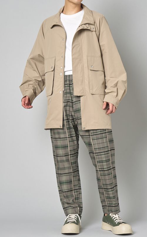 チェックジャガードテーパードパンツ