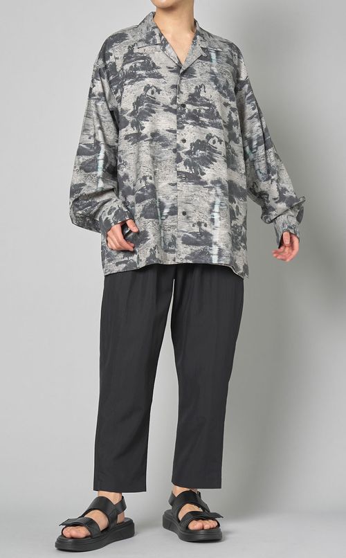 ポリエステルタフタテーパードパンツ