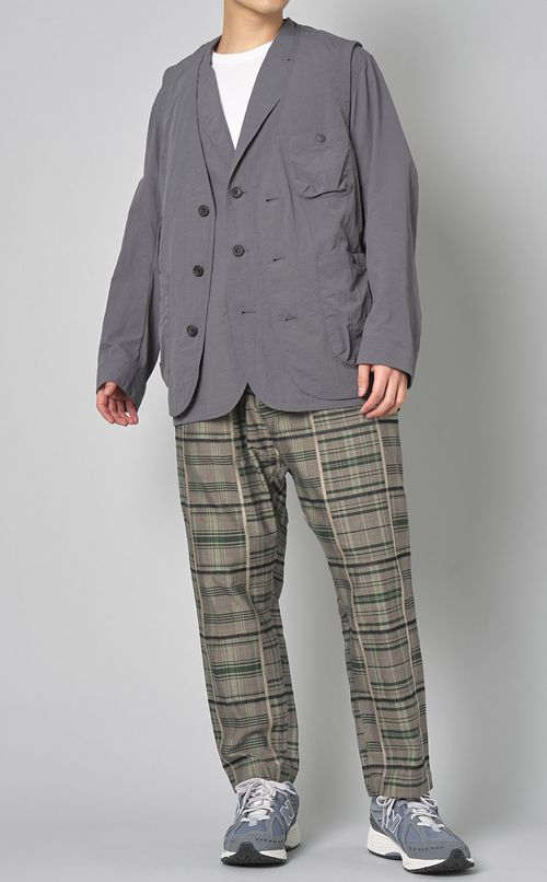 チェックジャガードテーパードパンツ