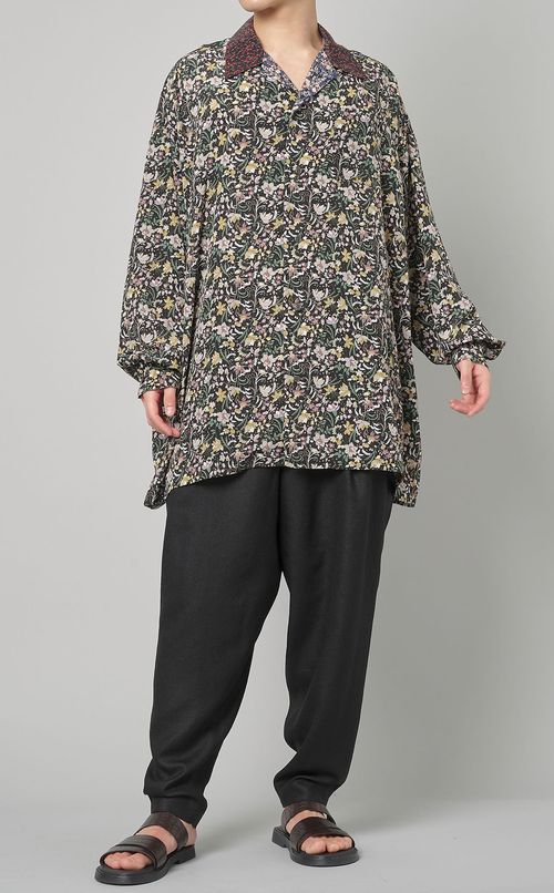 フラワープリントハワイアンシャツ