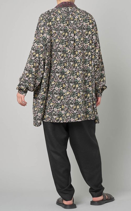 フラワープリントハワイアンシャツ