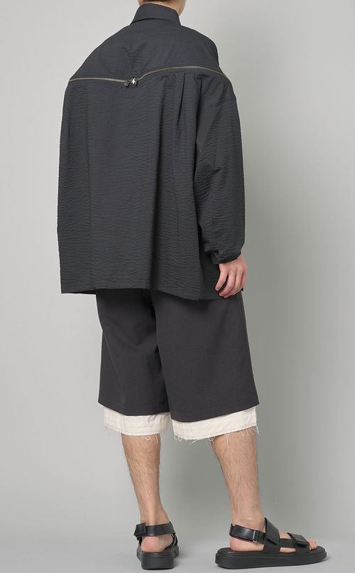 リンクルジップシャツ