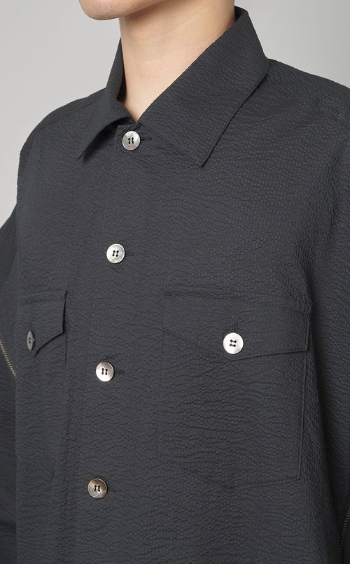 リンクルジップシャツ