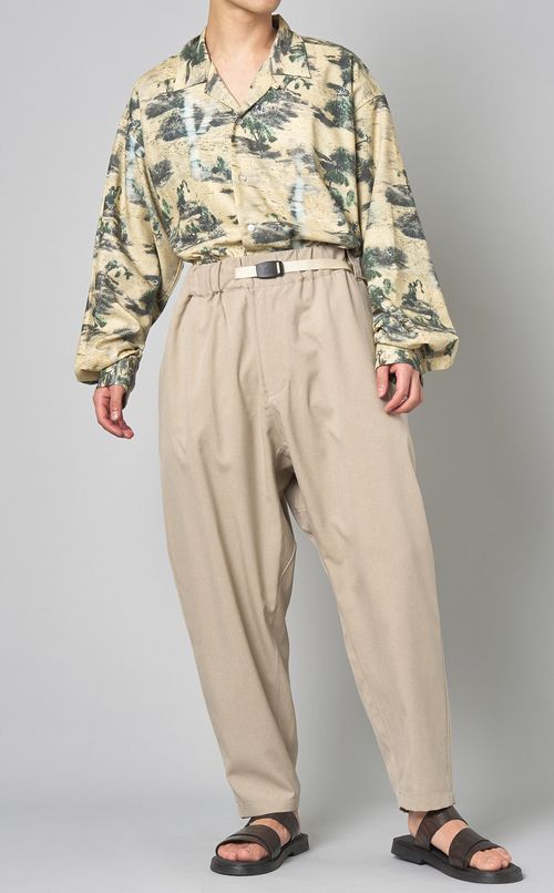 サイドスリットオープンカラーシャツ