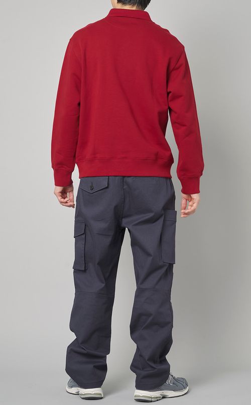 テリーコットンジップポロシャツ