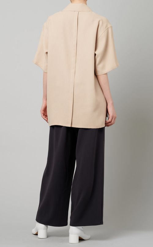 オープンカラースリットシャツ