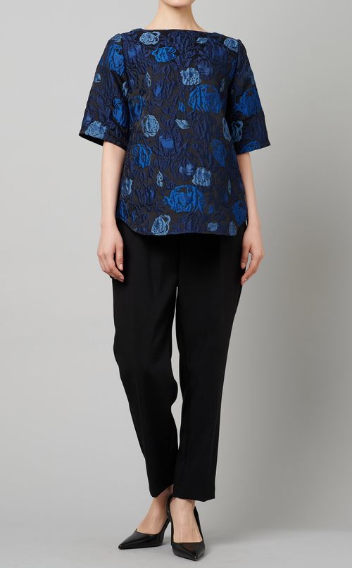 フラワージャガードブラウス