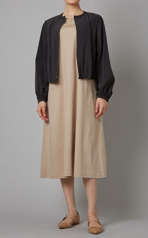 レース切替フレアワンピース