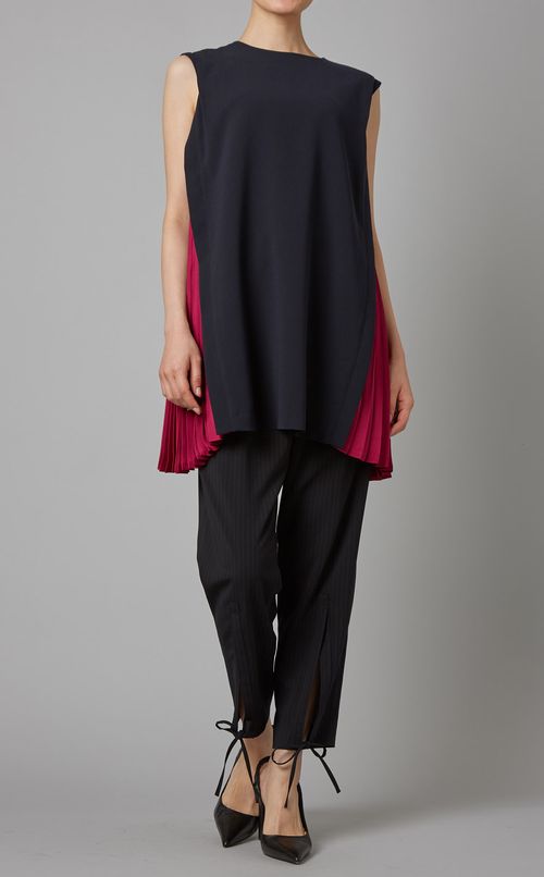 サイドカラープリーツプルオーバー